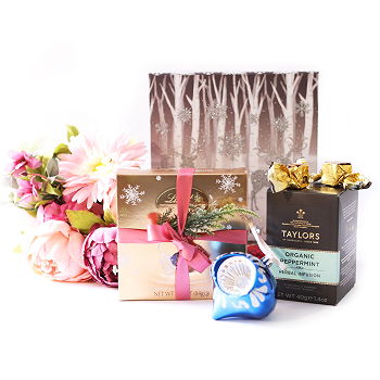 flores de Alummot- Cesta de Feliz Natal Flor Entrega