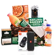 Peru online Florist - Morning Melodies Hamper with JBL Flip 5 Bouquet