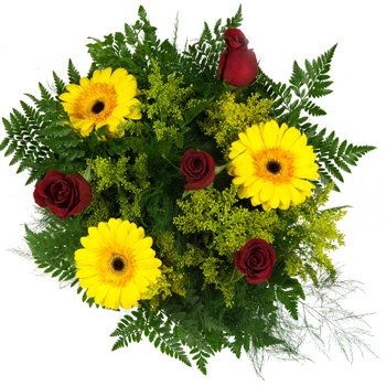 Greenland flowers  -  Bright Sunshine and Burning Passion Bouquet Flower Delivery