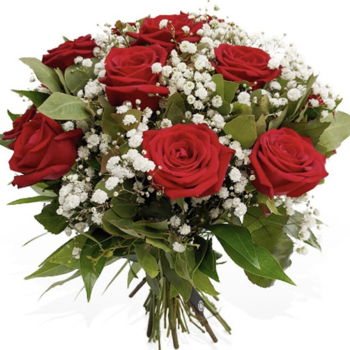 United Kingdom flowers  -  Grandiose Red Rose Bouquet Baskets Delivery