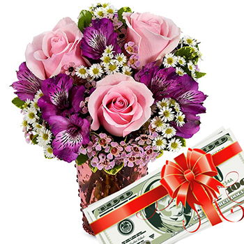 Moldova flowers  -  Gift-a-Cash Mixed Flower Bouquet Delivery