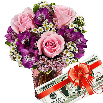 Gedziai flowers  -  Gift-a-Cash Mixed Flower Bouquet Delivery