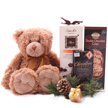 flores de Alummot- Conjunto Romântico Urso de Natal Flor Entrega