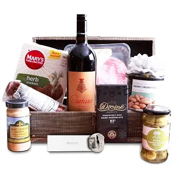Riga-virágok- Apple Watch 9 és Epicurean Delight Crate Virág Szállítás