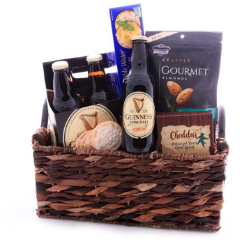 Bolivia flowers  -  Dark Beer and Savory Snacks Assortment Baskets Delivery