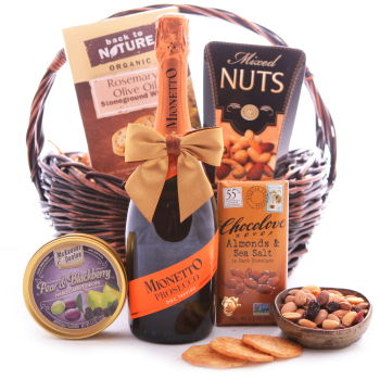 Bergen flowers  -  Sweet And Savory Prosecco Basket