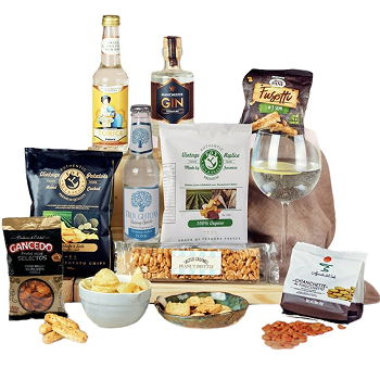Newcastle upon Tyne flowers  -  Right Time for Gin Gift Basket Flower Delivery
