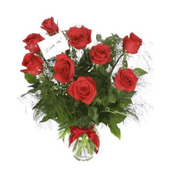 Moldova flowers  -  Composition of 9 roses Flower Delivery