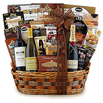 flores de Alummot- Cesta de presentes All-Star Wine Trio Flor Entrega
