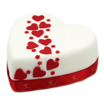 Абърдийн  - Романтична торта със сърца и звезди 