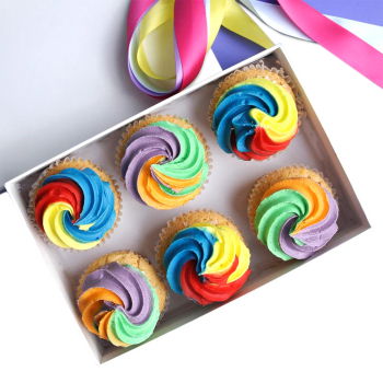 Liverpool flowers  -  Rainbow Rhapsody Cupcakes