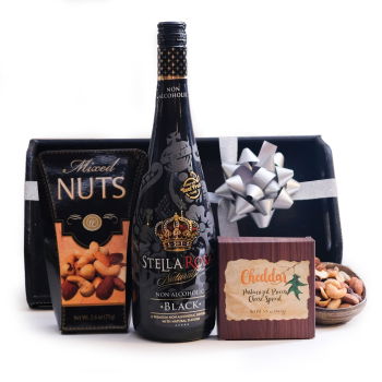 Israel flowers  -  Non-Alcoholic Cider, Cheese and Nuts set Baskets Delivery