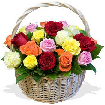 Turkmenistan flowers  -  Bursting With Color Floral Basket Flower Delivery