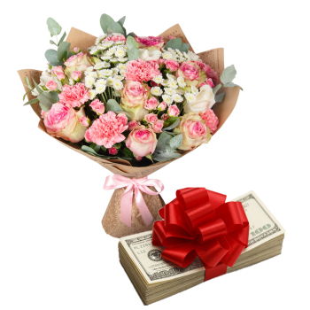 Moldova flowers  -  Gift-a-Cash and The Pink Dreams Bouquet Flower Delivery