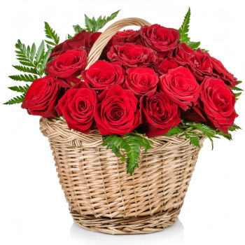 Turkmenistan flowers  -  Superstar Rose Basket Flower Delivery