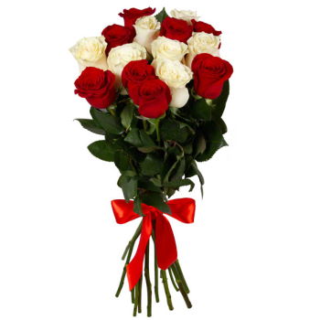 Turkmenistan flowers  -  Red and White Romance Flower Delivery