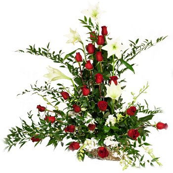 Slovakia flowers  -  Drama Of Rose And Lily Display