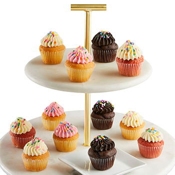 USA, United States flowers  -  Miniature Birthday Cupcakes Baskets Delivery