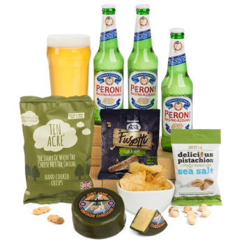 Manchester flowers  -  Gift Basket With Peroni Lager