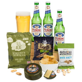 Newcastle upon Tyne flowers  -  Gift Basket with Peroni Lager Flower Delivery