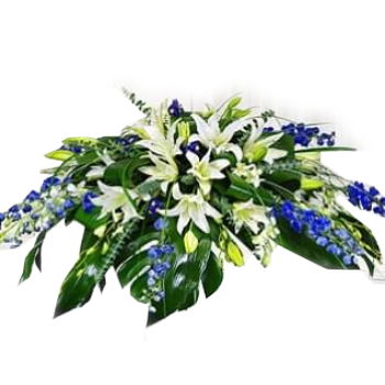 Israel flowers  -  Blue and White Sympathy Spray Baskets Delivery
