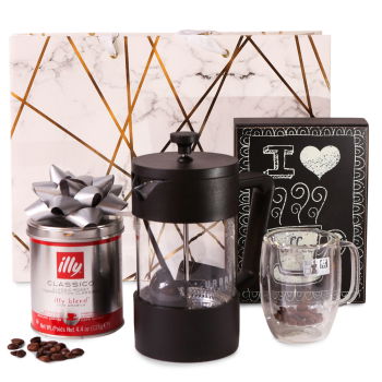 Israel flowers  -  Tea and Espresso Essentials Baskets Delivery