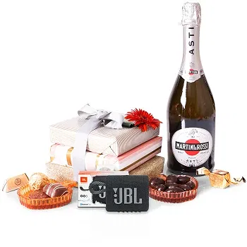 Buguey blommor- Martini Elegance Ensemble med JBL Go 3 Blomma Leverans
