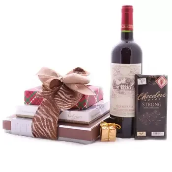 Guadeloupe flowers  -  Red Wine and Sweets  Delivery