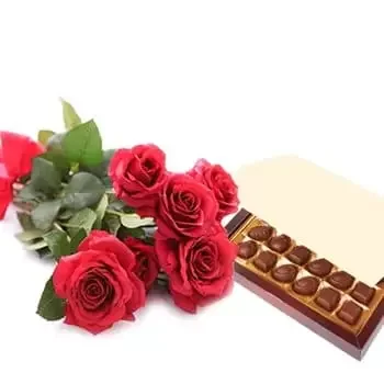 Chlaba blomster- Bare roser og chokolade Blomst Levering