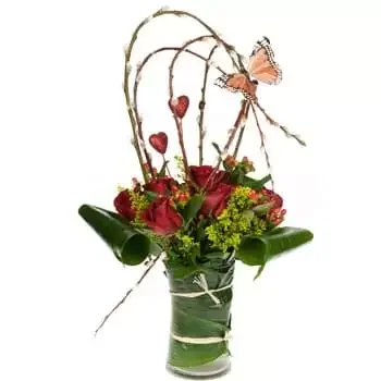 flores de Balatonszentgyorgy- Buquê de vaso de amor Flor Entrega
