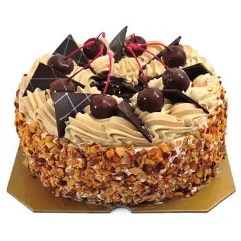 אומסק חנות פרחים באינטרנט - עוגת ניפוח שוקולד זר פרחים
