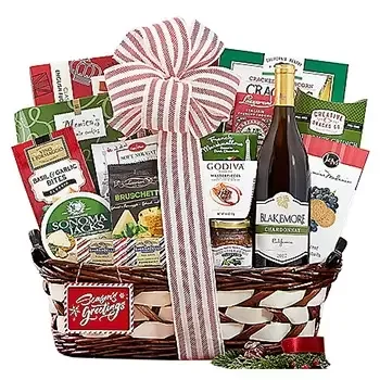 USA, United States flowers  -  Delicious Wishes Holiday Basket  Delivery
