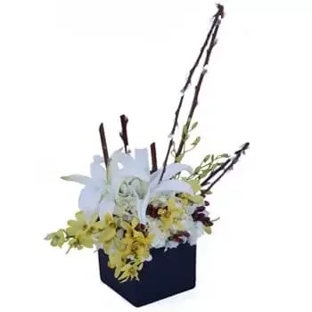 flores de Loma Plata- Flores e peça central de arte Flor Entrega