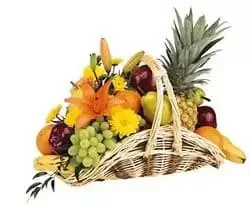 Чепари цветя- Кошница с плодове и цветя Цвете Доставка
