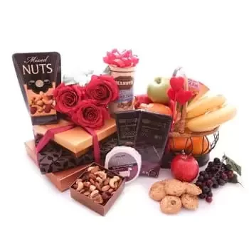 France flowers  -  Gourmet Delight Gift Set Baskets Delivery