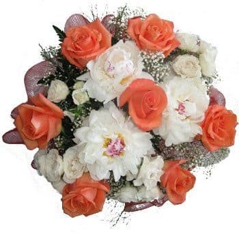 Μίνγκα Γκουαζού λουλούδια- Μπουκέτο ροδάκινα και όνειρα Λουλούδι Παράδοση