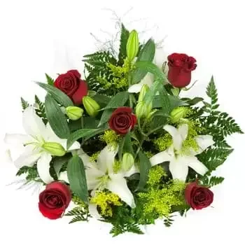 Skugvoyar blomster- Lilies and Love Bouquet Blomst Levering