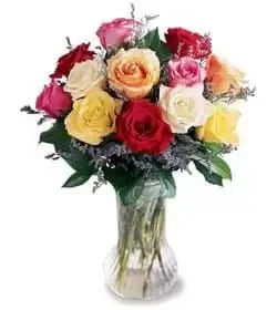 بائع زهور ألماتي- الورود المختلطة باقة الزهور