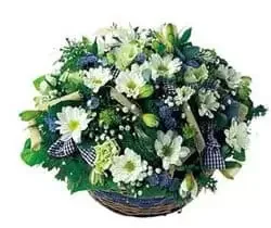 Остров Ман цветя- Пасторална кошница Букет/договореност цвете