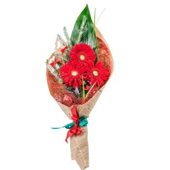 Trondheim-virágok- Piros ünnep Virágkötészeti csokor