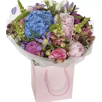 Bradford bloemen bloemist- Pioenen en hortensia's Boeket/bloemstuk