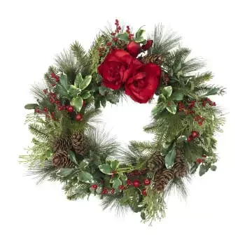 Houston flowers  -  Christmas Wreath Flower Bouquet/Arrangement