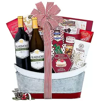 USA, United States flowers  -  Holly And Mistletoe Gift Basket  Delivery