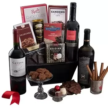Jamaica, United States flowers  -  Love in the Dark Gourmet Gift Basket  Delivery