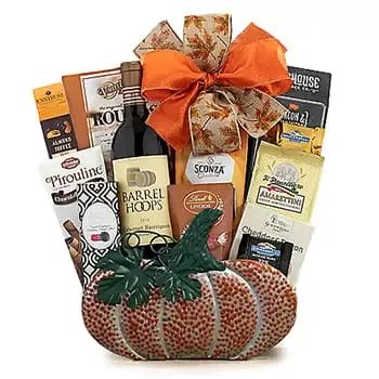 Jamaica, United States flowers  -  Wine Halloween Gift Set  Delivery