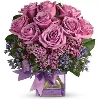 Houston Blumen Florist- Königliche lila Blütenblätter Bouquet/Blumenschmuck