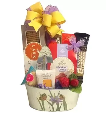 Сан Диего онлайн магазин за цветя - Пролетни наслади кошница за подаръци Букет