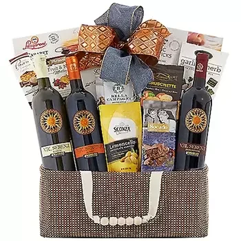, United States online Florist - Tuscan Feast Gift Basket Bouquet