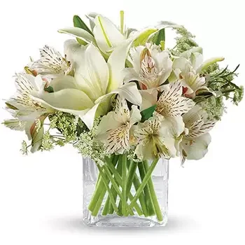 Houston Blumen Florist- Weiße Eleganz Bouquet/Blumenschmuck