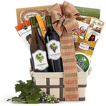USA online Florist - Wine and More Basket Bouquet